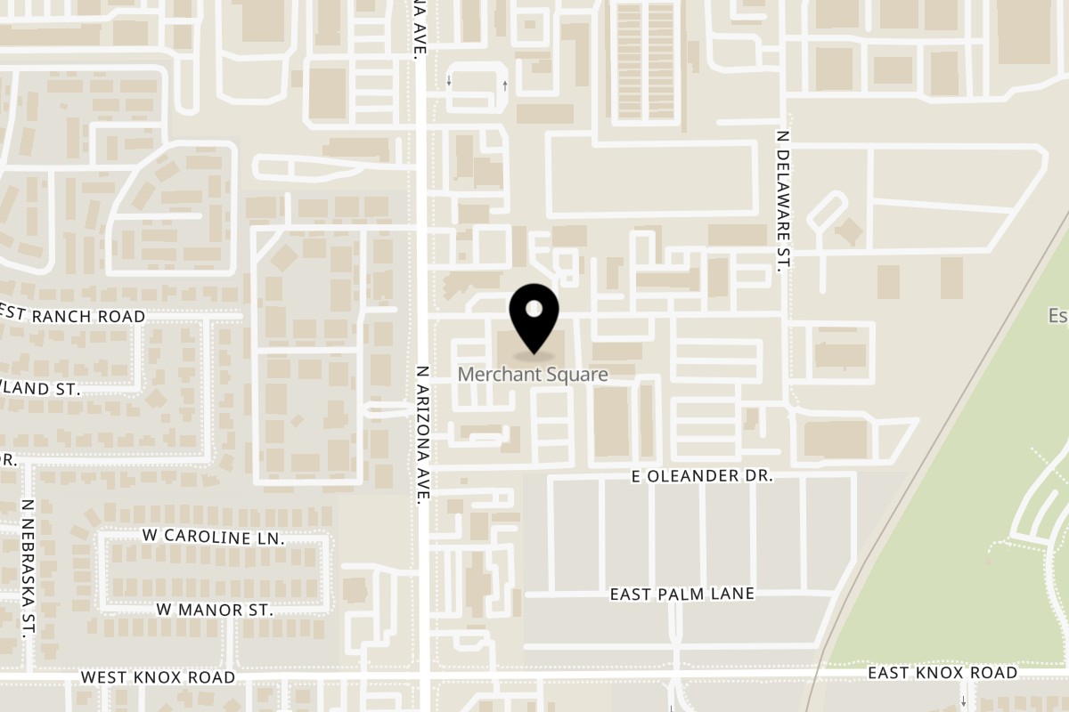 Map showing the location of American Way Smokehouse Chandler - American Way Smokehouse on 1509 N Arizona Ave in Chandler